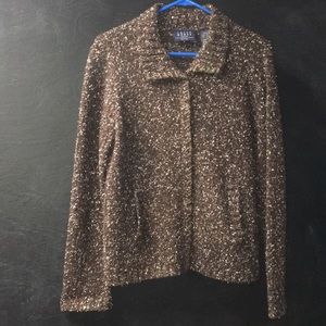 Crazy Horse Vintage Brown Zip Up Knitted Sweater